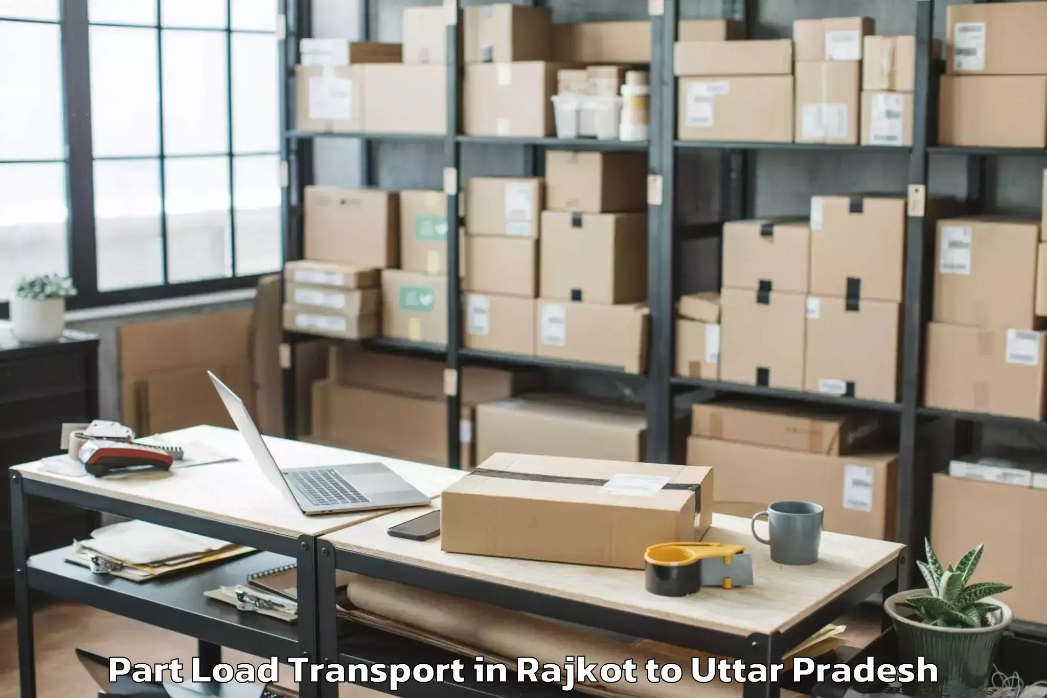 Book Rajkot to Banda Part Load Transport Online